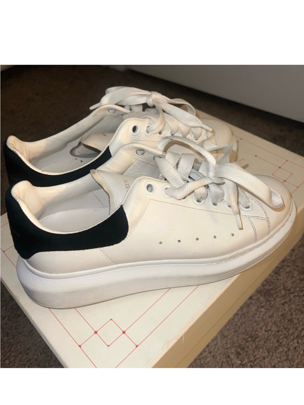 Alexander McQueen White Leather Sneakers